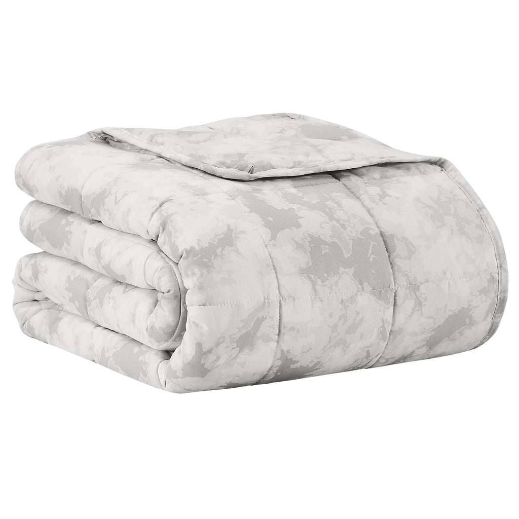 L'AGRATY Weighted Blanket for Adults 15lbs, 48"x72", Dark Grey Twin Full Size Heavy Throw Blanket, Cooling, Breathable, Microfiber with Glass Beads, Big, Washable, All-Season
