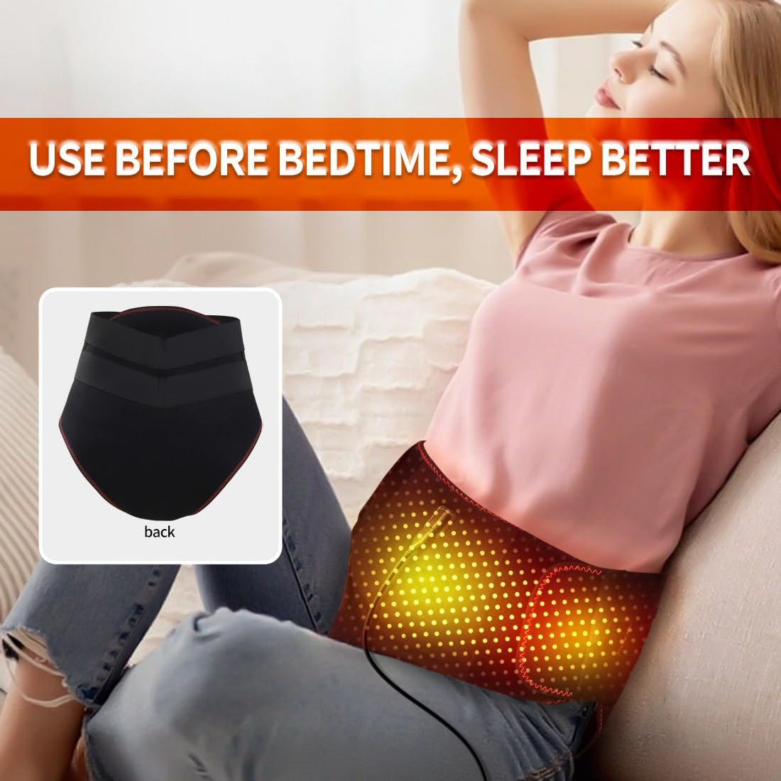 Heating Pad, Period Heating Pad for Period Cramps Massager for Women, Electric Heating Pad New Upgrade Menstrual Heating Pad for Abdomen Pain and Cramps Relief, Wrap Around Heating Pad
