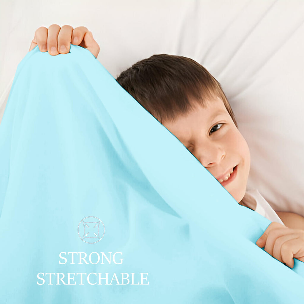 Sensory Bed Sheet for Deep Pressure Therapy – Spandex Bed Sheet – Sensory Compression Blanket for ADHD, Autism – Breathable & Hypoallergenic, Blue, Twin Size