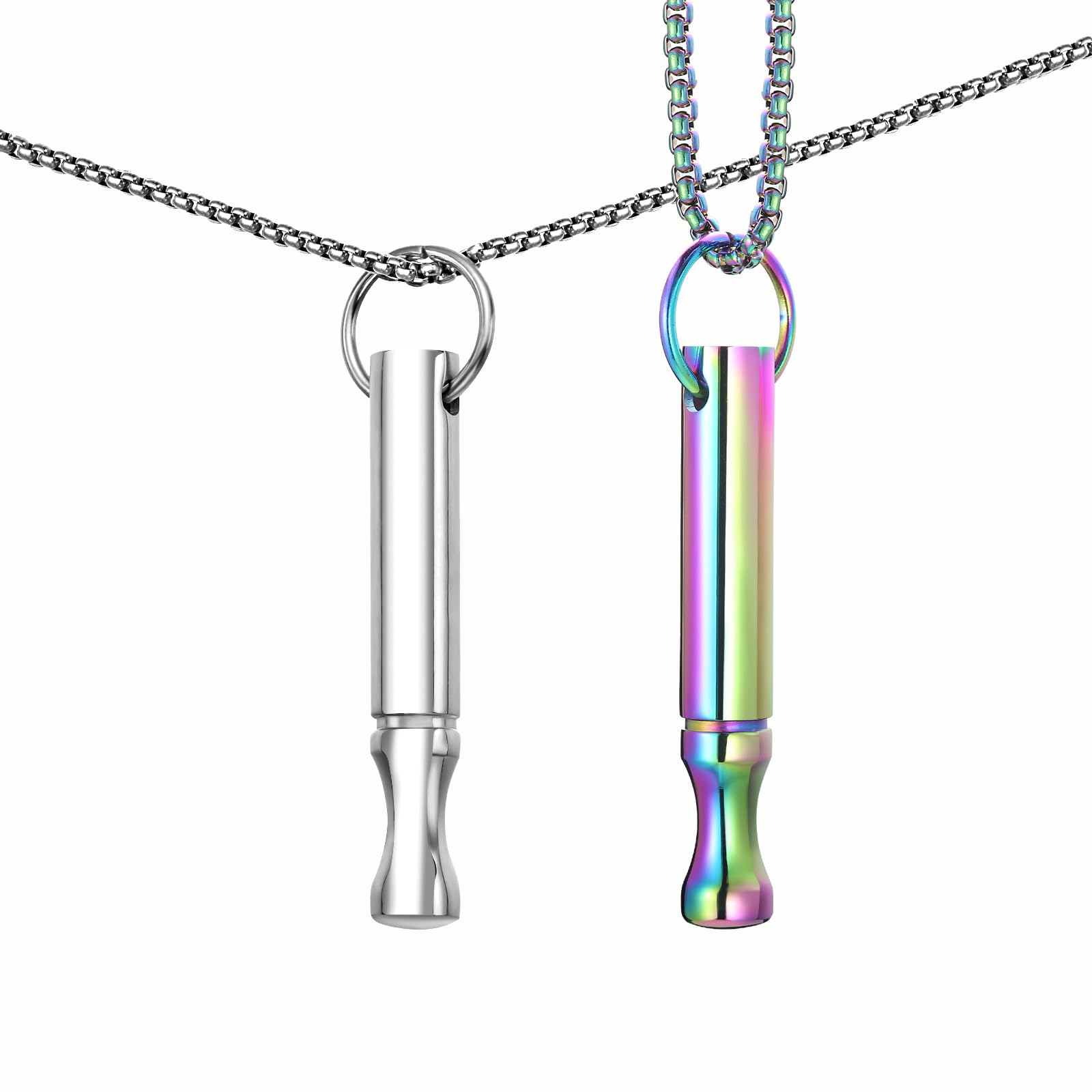 Mindfulness Breathing Necklace Stress Relief Pendant | Stainless Steel, Anxiety Breathe, Stop Smoking Necklace for Women Men