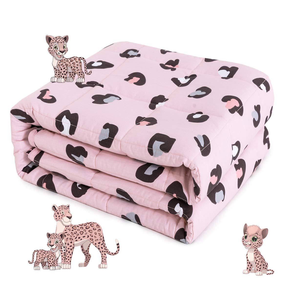 Sivio Weighted Blanket - All-Natural 100% Cotton Weighted Blanket 5 lbs 36 x 48 inches, Washable Breathable Heavy Blanket for Calm Sleeping for Home and School Nap, Blue Dinosaur