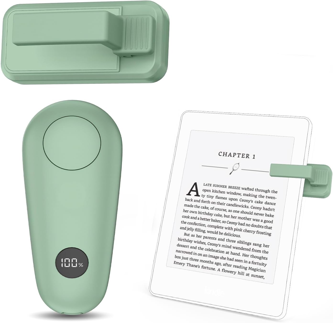 Remote Page Turner for Kindle Paperwhite Scribe Accessories | Page Turner Clicker For iPad Tablets Reading Novels Taking, Phone Camera Video Record Triggers Remote,Green