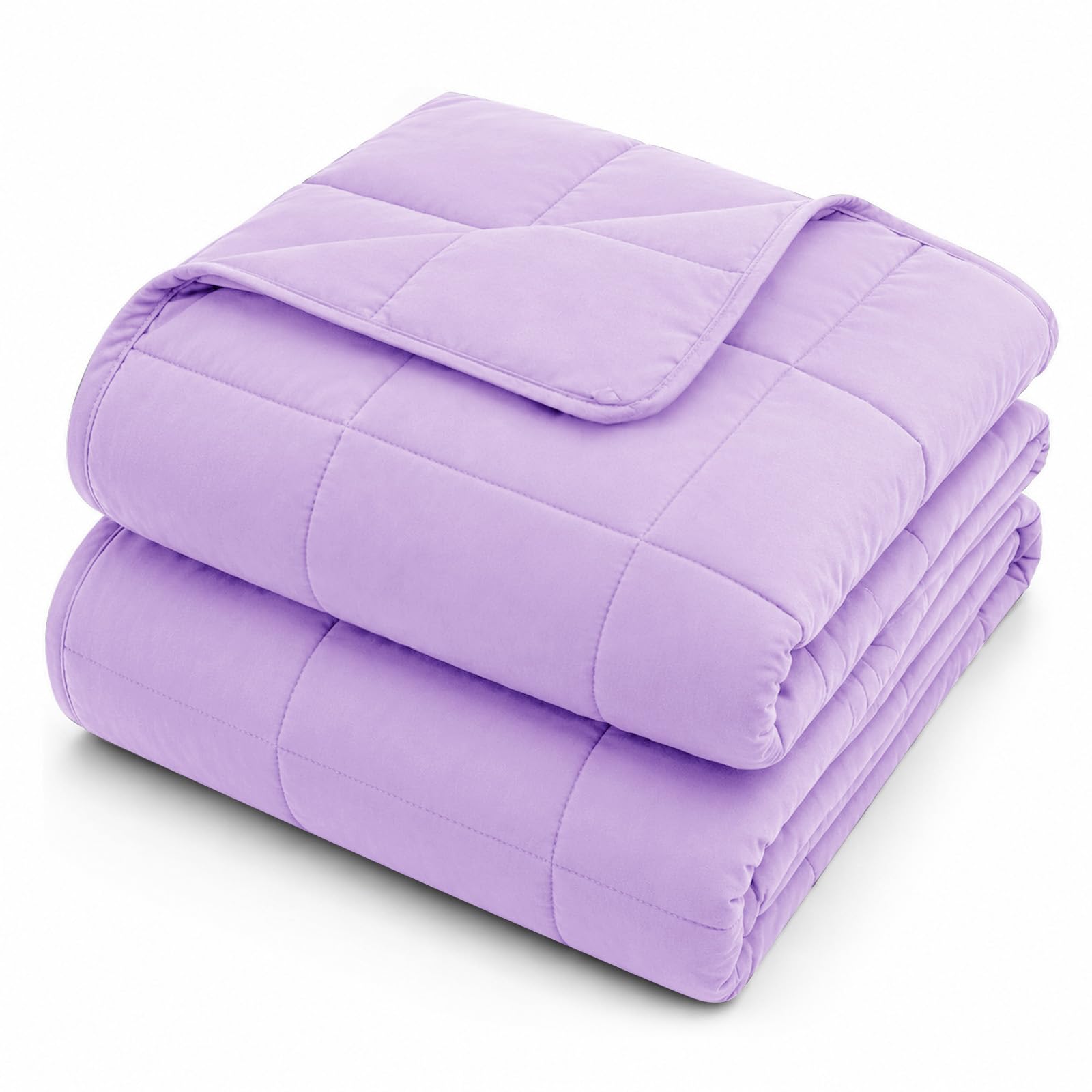 L'AGRATY Weighted Blanket for Adults 15lbs, 48"x72", Dark Grey Twin Full Size Heavy Throw Blanket, Cooling, Breathable, Microfiber with Glass Beads, Big, Washable, All-Season
