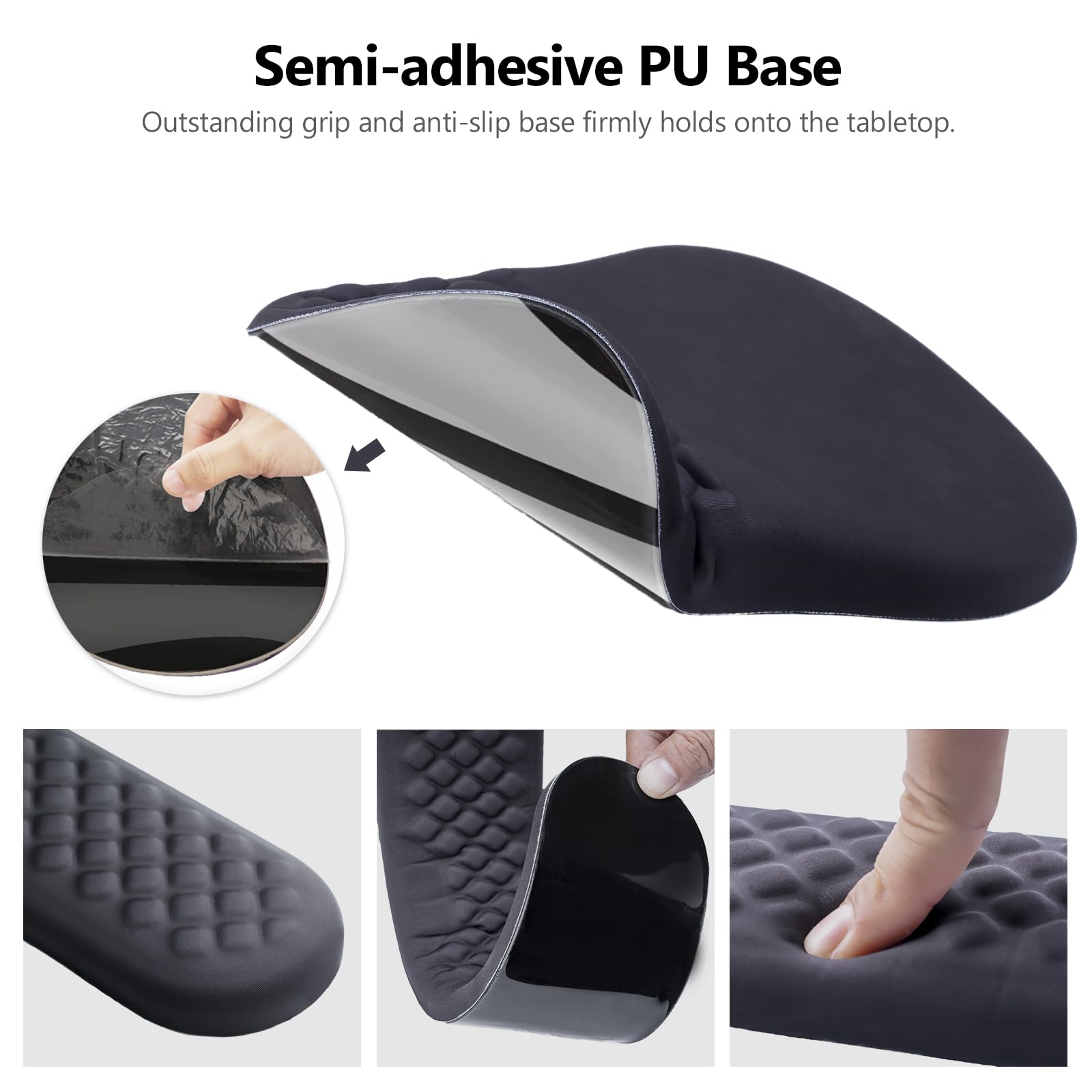 Ergonomic Mouse Pad with Wrist Support and Keyboard Wrist Rest Set | Memory Foam Wrist Cushion, Non-Slip PU Base, Massage Design, Relieves Wrist Pressure for Work, Gaming & Office Use