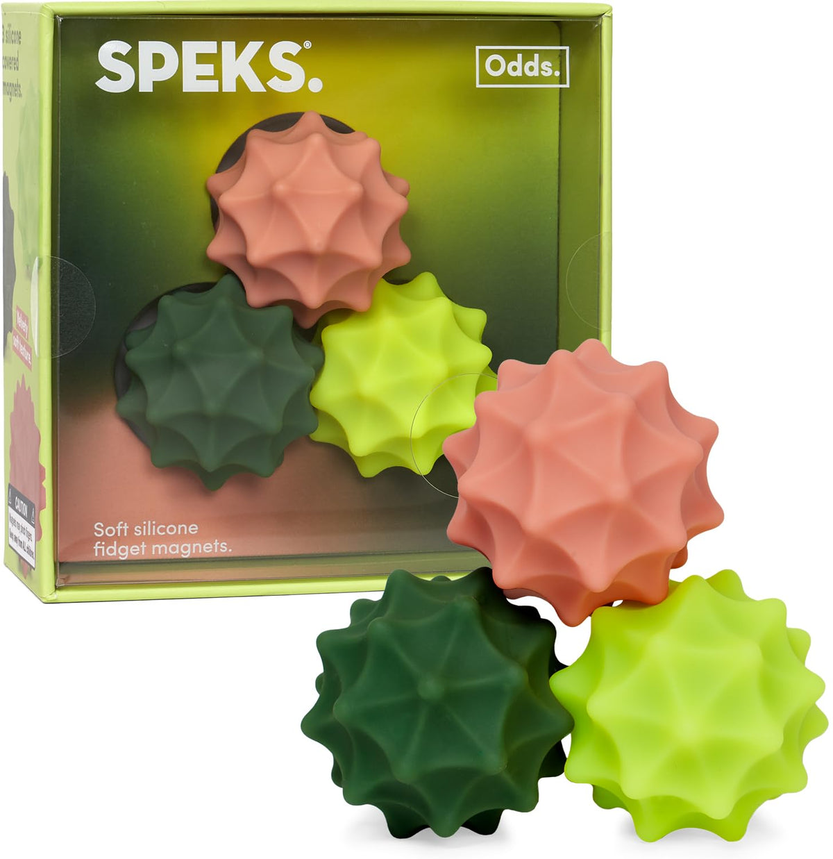 Speks Odds Soft Silicone Fidget Magnets | Silent Stress Relief Toys | Textured Magnetic Balls for Adults & Teens 14+ | Orange