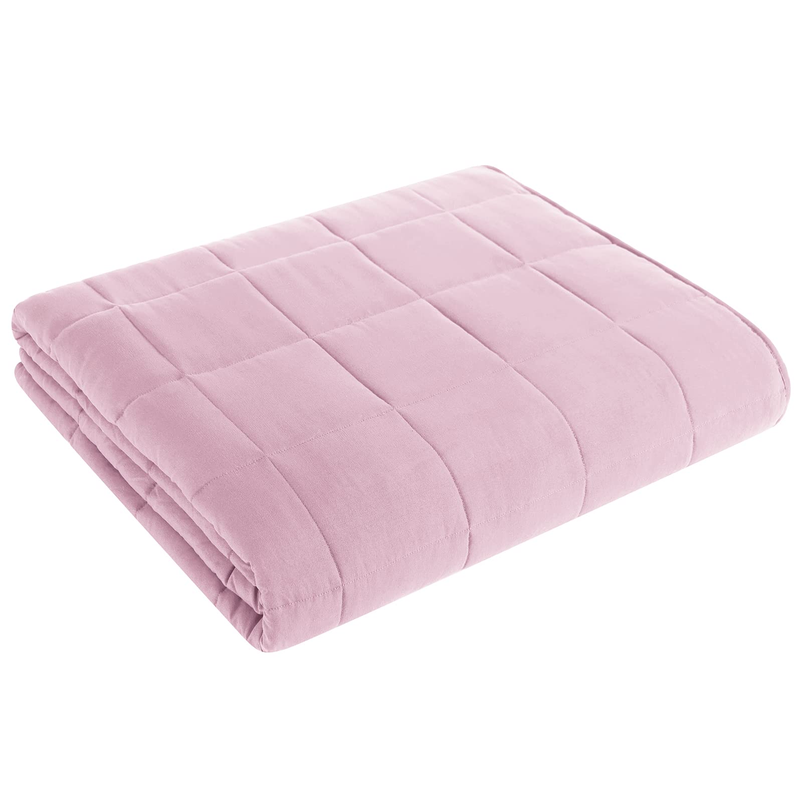 L'AGRATY Weighted Blanket for Adults 15lbs, 48"x72", Dark Grey Twin Full Size Heavy Throw Blanket, Cooling, Breathable, Microfiber with Glass Beads, Big, Washable, All-Season