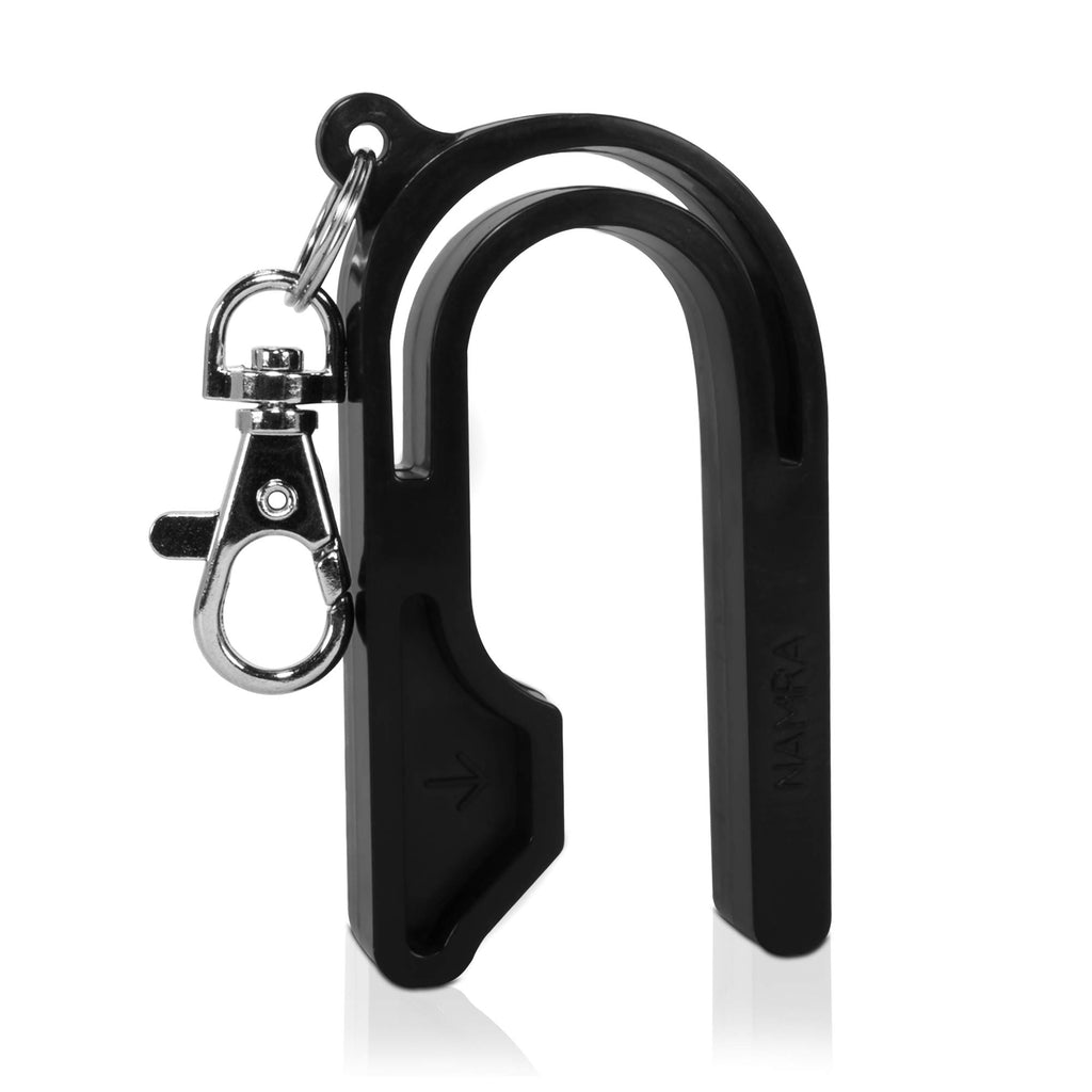 The Car Seat Key - Original Car Seat Key Chain Buckle Release Tool - Easy Unbuckle Opener Aid for Nails, Parents, Grandparents & Older Children by NAMRA Made in USA (Black)