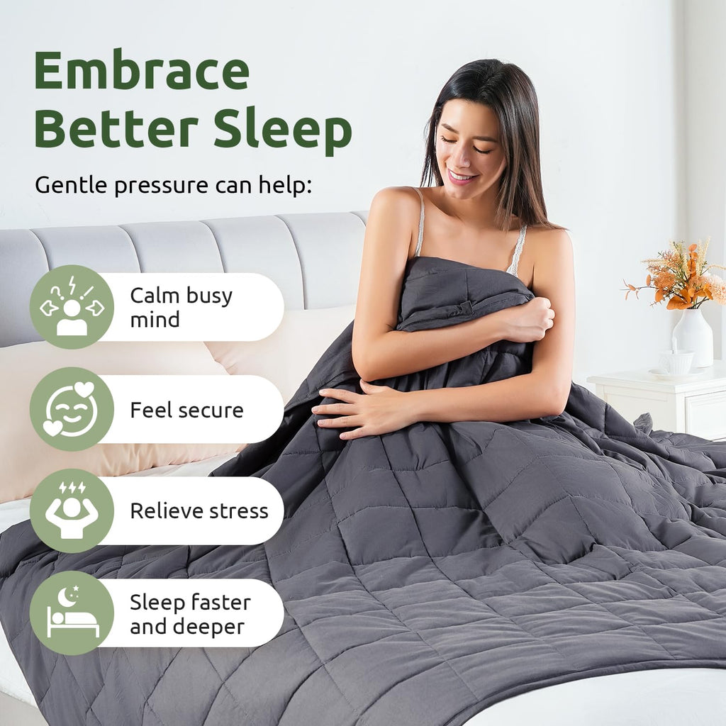 Sivio Weighted Blanket - All-Natural 100% Cotton Weighted Blanket 5 lbs 36 x 48 inches, Washable Breathable Heavy Blanket for Calm Sleeping for Home and School Nap, Blue Dinosaur