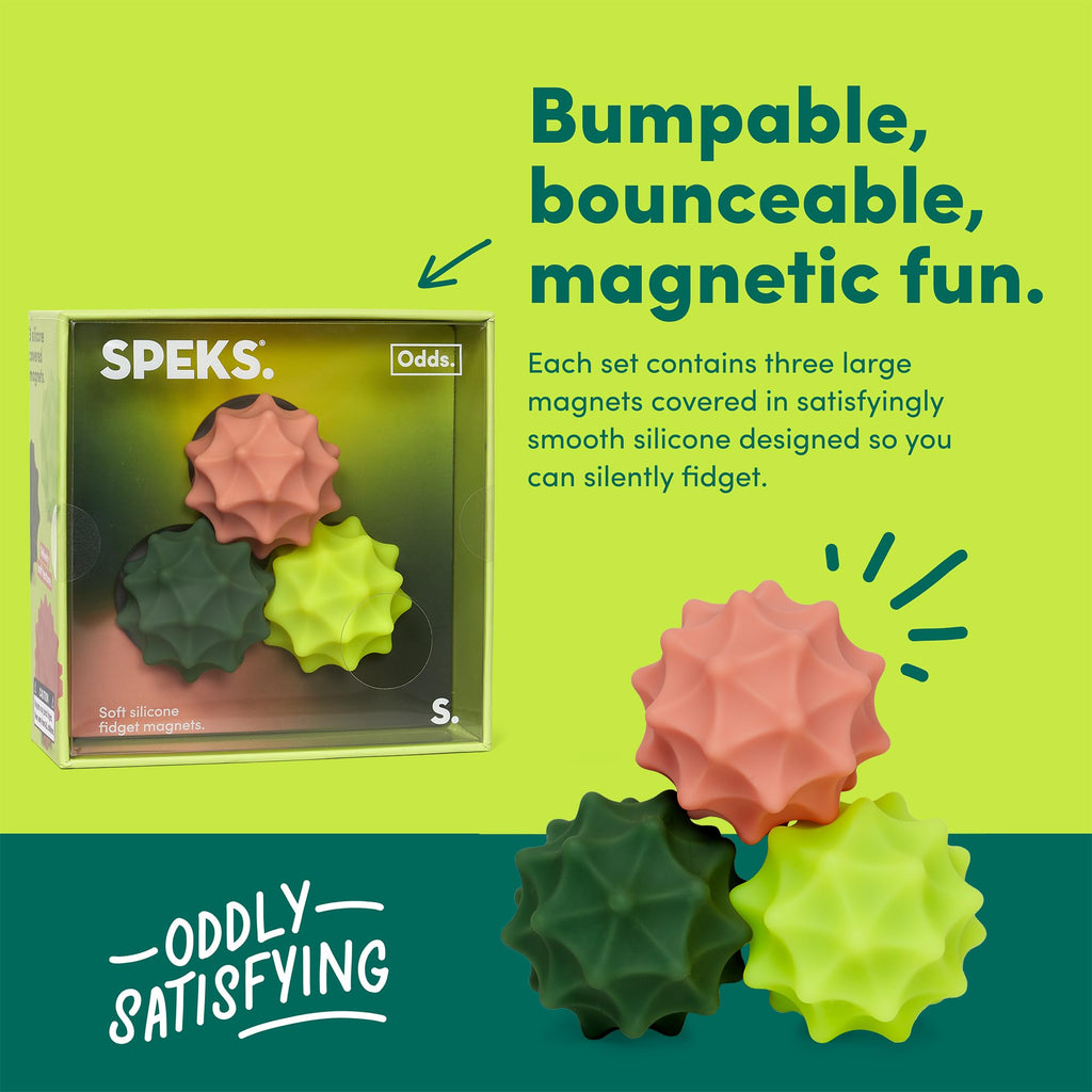 Speks Odds Soft Silicone Fidget Magnets | Silent Stress Relief Toys | Textured Magnetic Balls for Adults & Teens 14+ | Orange