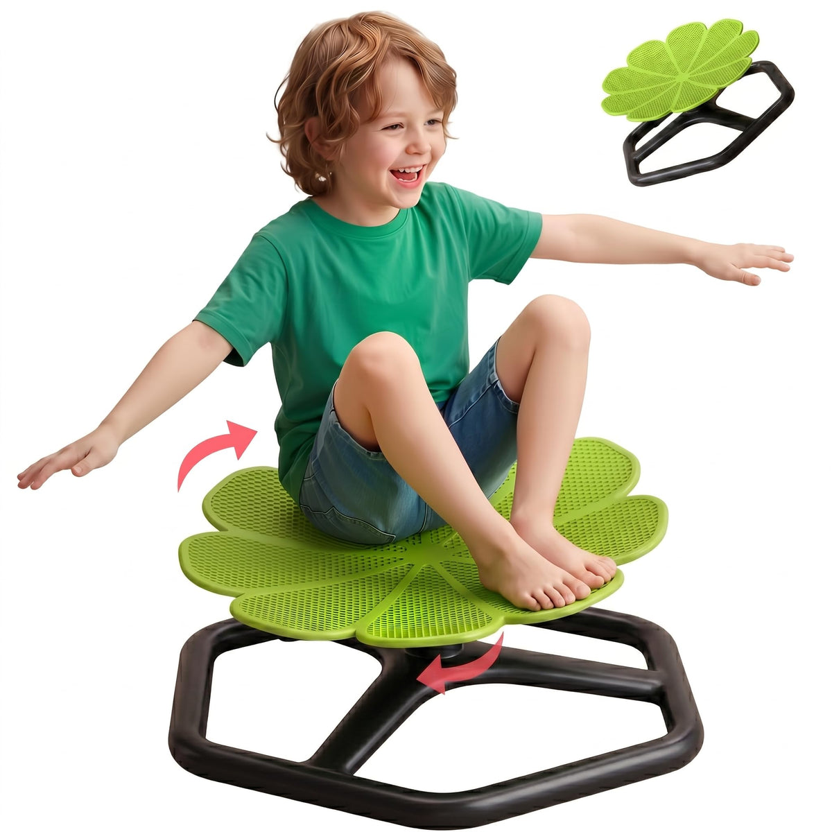 Spinning Chair for Autistic Kids,Sensory Swivel Chair, 220LBS Weight Capacity, Sensory Toy for ADHD & Autism 3-6 Years Children,Training Body Coordination, Metal Base Non-Slip Design (Red)
