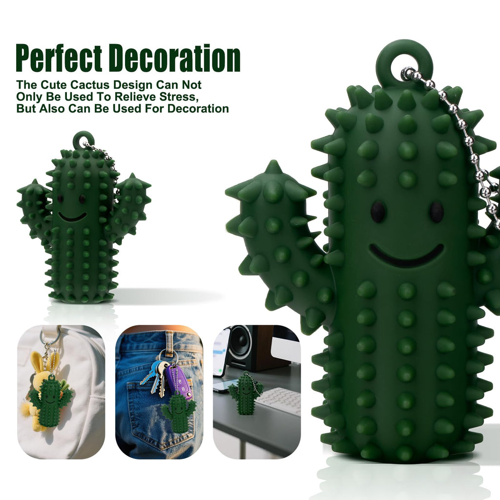 2Pcs Little Ouchies Pain Fidget, Silicone Cactus Pain Stim Fidget Toy for Adults, Little Ouchies Grippie Spiky Stim Tool Keychain for Hard Spiky Sensory Toys Anxiety Relief Fun Gifts, Black