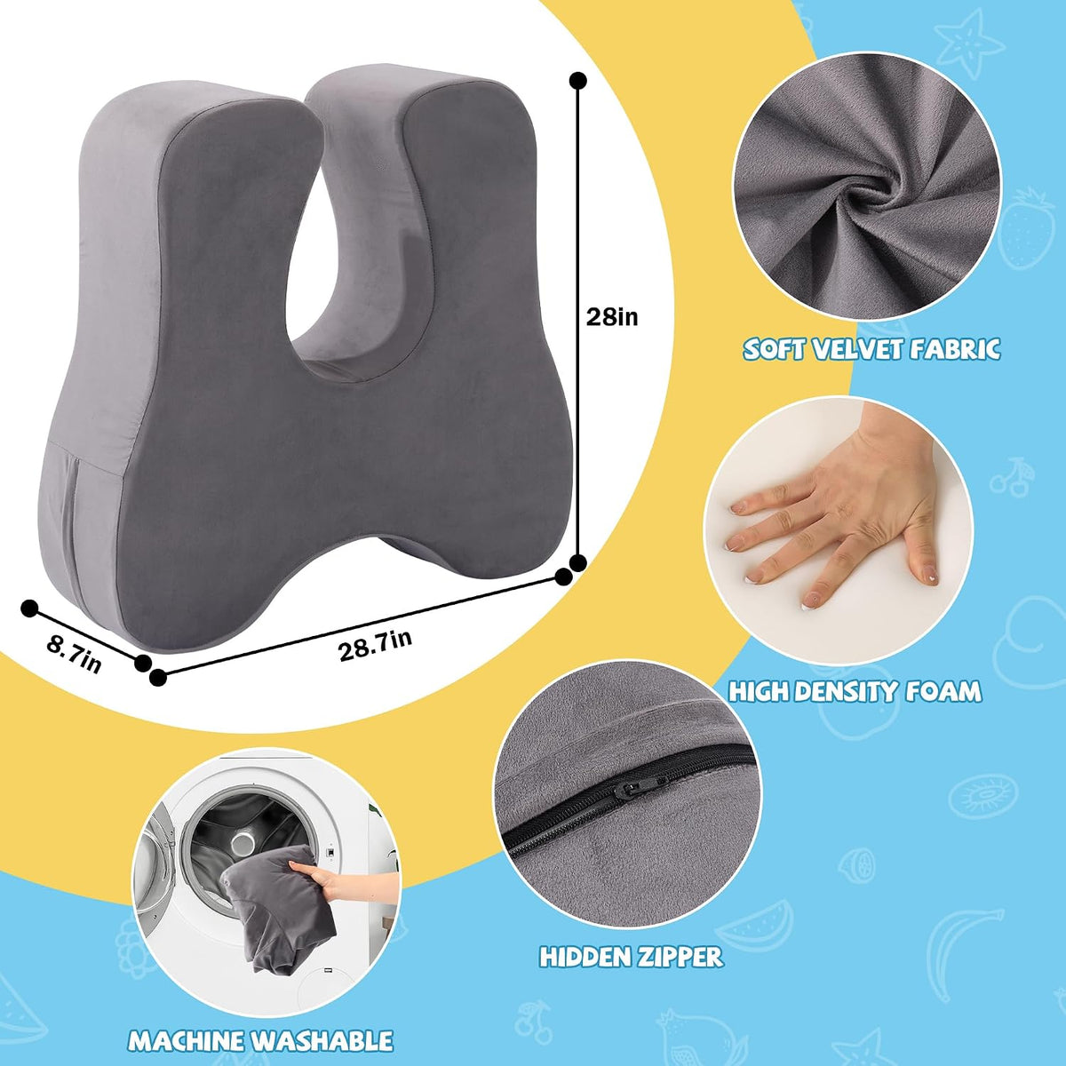 BALAPET Soft Squeeze Sensory Seat for Kids, Calming Compression Chair with Sensory Needs Wobble Seat for Sensory Kids, Washable Cover, Rocking Design