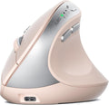 Nulea MD280 Ergonomic Vertical Wireless Mouse - Bluetooth & 2.4G Dual Mode, 4 Adjustable DPI 800/1200/1600/2400, Rechargeable, Silent Clicks, No Lag, 6 Buttons - Perfect for Laptop, Desktop Pink