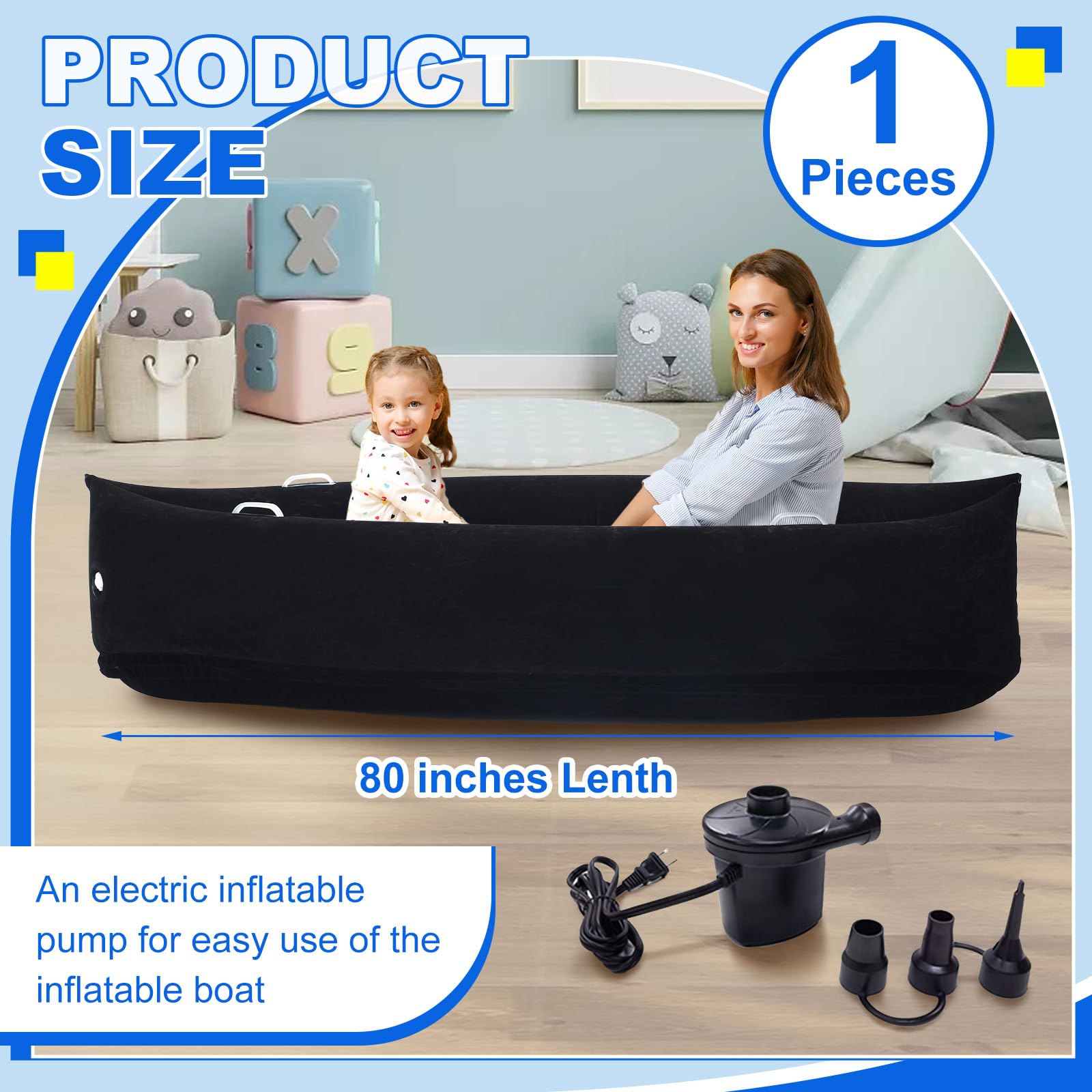 Namalu Extra Large 80/60inch Comfy Peapod Sensory Chair for Kids Gift for Reading Corner Inflatable Classroom Furniture Sensory Toys for Kids Children with Autism(Gray,80 Inch)