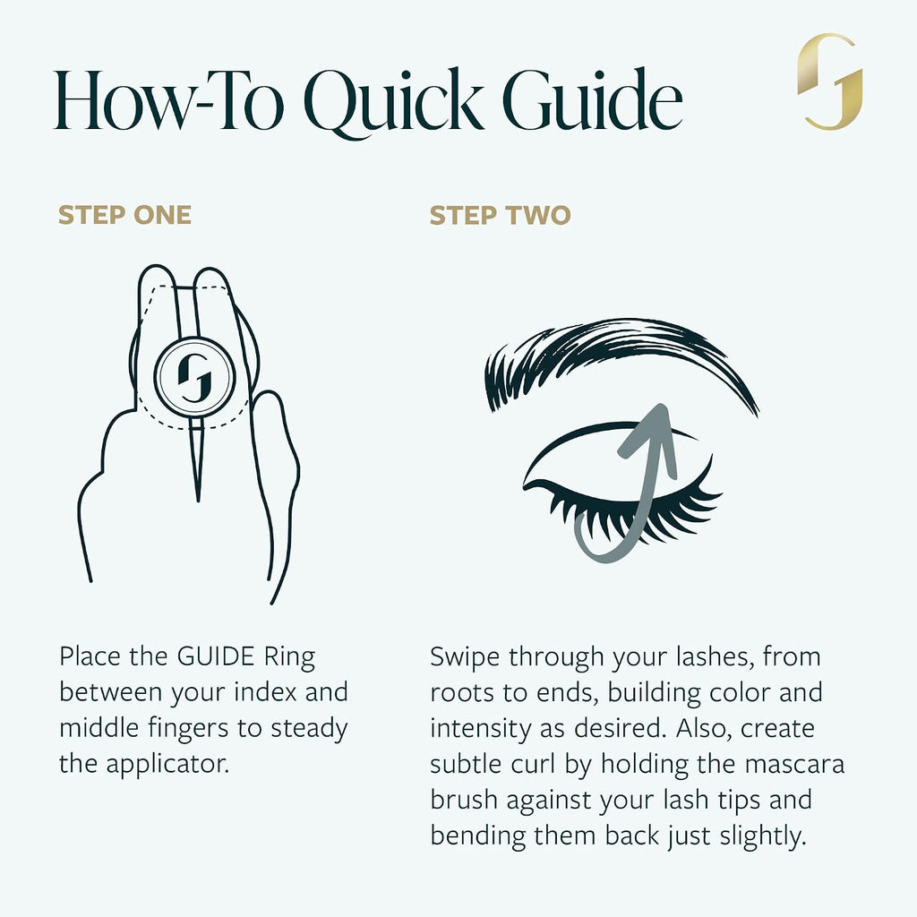 GUIDE Beauty Lash Wrap, Volumizing Mascara with Slimline Brush & Buildable Formula for All-Day, Smudge Proof Wear, GUIDE Ring Offers a Steady Hold for Easy, Mess-Free Swiping (Black)
