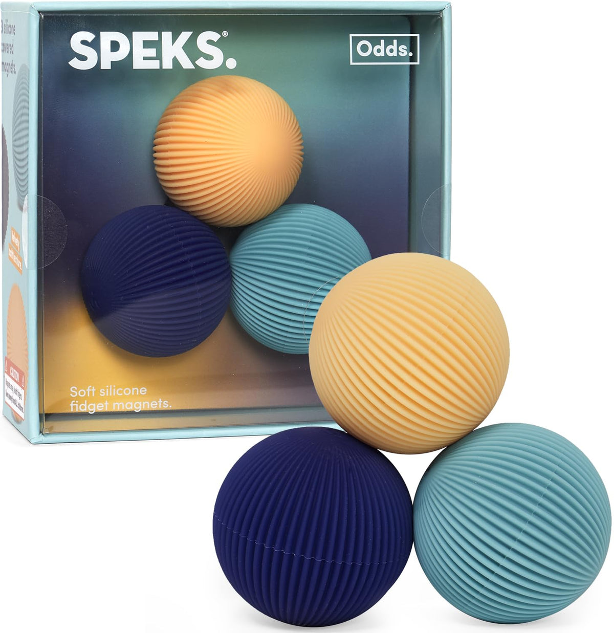 Speks Odds Soft Silicone Fidget Magnets | Silent Stress Relief Toys | Textured Magnetic Balls for Adults & Teens 14+ | Orange