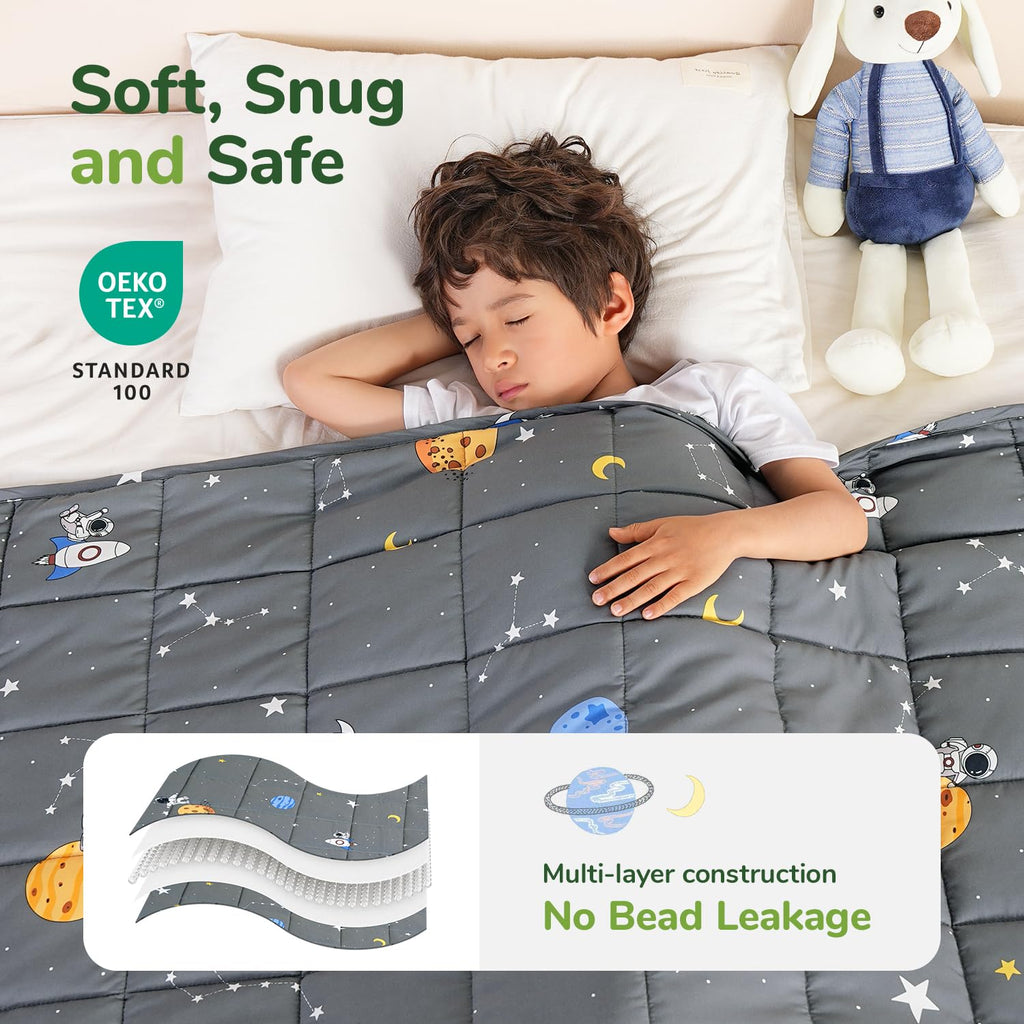 Sivio Weighted Blanket 5lbs, Blue Dinosaur Cooling Weighted Lap Blanket, Breathable Heavy Throw Blankets for Sleeping, Washable, 36"x48"