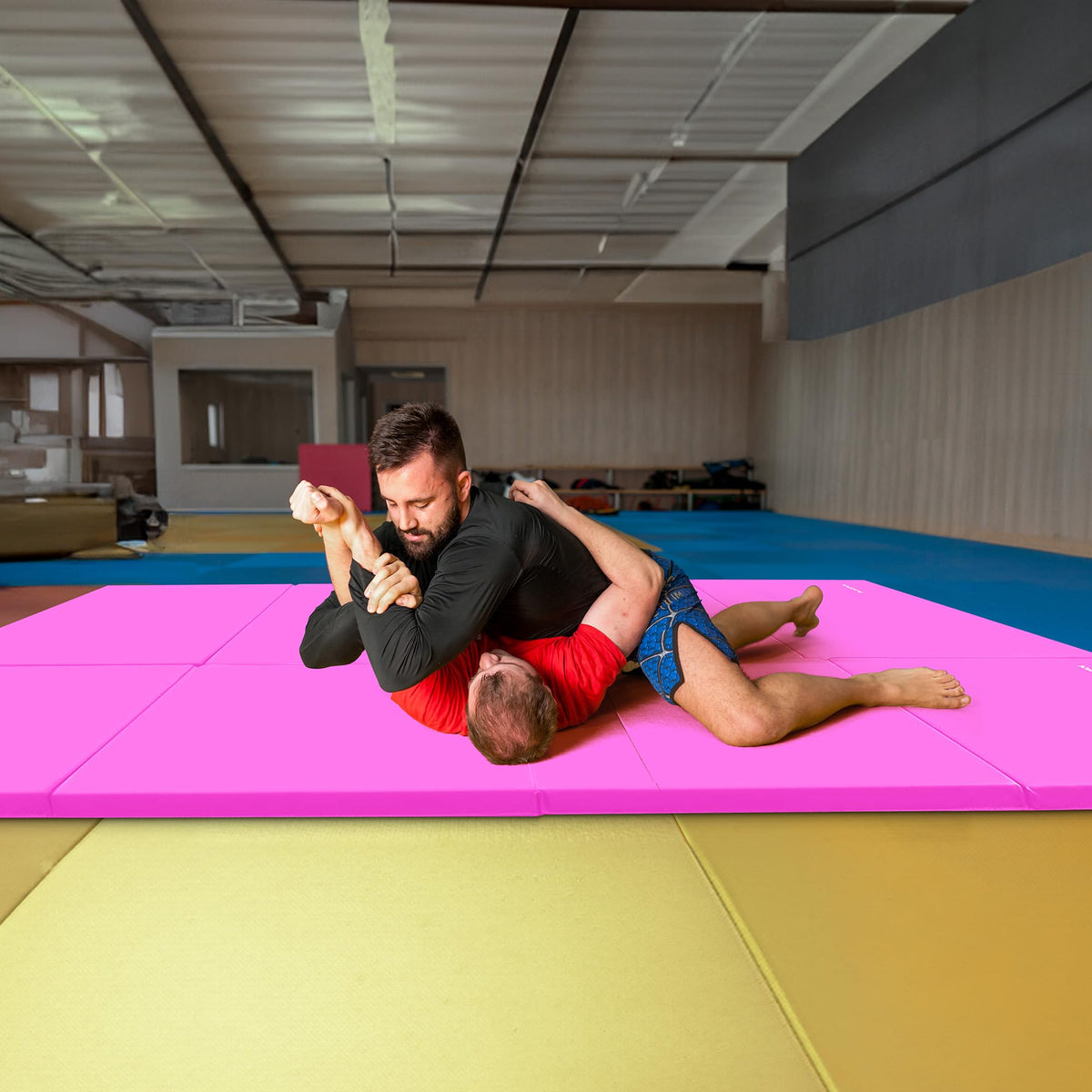 BalanceFrom 10x4 Feet 4-Panel Folding Gymnastics Mat – 2-Inch Thick Pad with Vinyl Surface and Carrying Handles for Tumbling, Yoga, Pilates, Home Workouts, and Martial Arts
