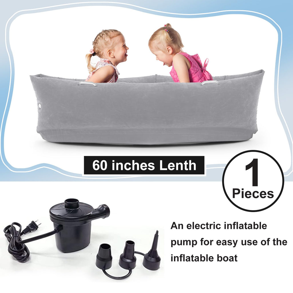 Namalu Extra Large 80/60inch Comfy Peapod Sensory Chair for Kids Gift for Reading Corner Inflatable Classroom Furniture Sensory Toys for Kids Children with Autism(Gray,80 Inch)