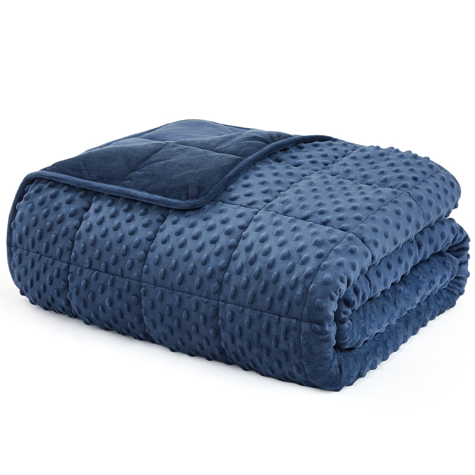 L'AGRATY Weighted Blanket for Adults 15lbs, 48"x72", Dark Grey Twin Full Size Heavy Throw Blanket, Cooling, Breathable, Microfiber with Glass Beads, Big, Washable, All-Season