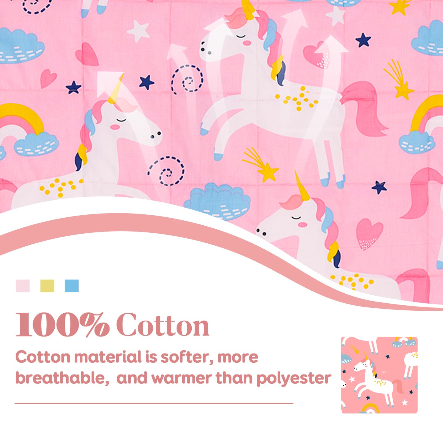 Sivio Weighted Blanket - All-Natural 100% Cotton Weighted Blanket 5 lbs 36 x 48 inches, Washable Breathable Heavy Blanket for Calm Sleeping for Home and School Nap, Blue Dinosaur