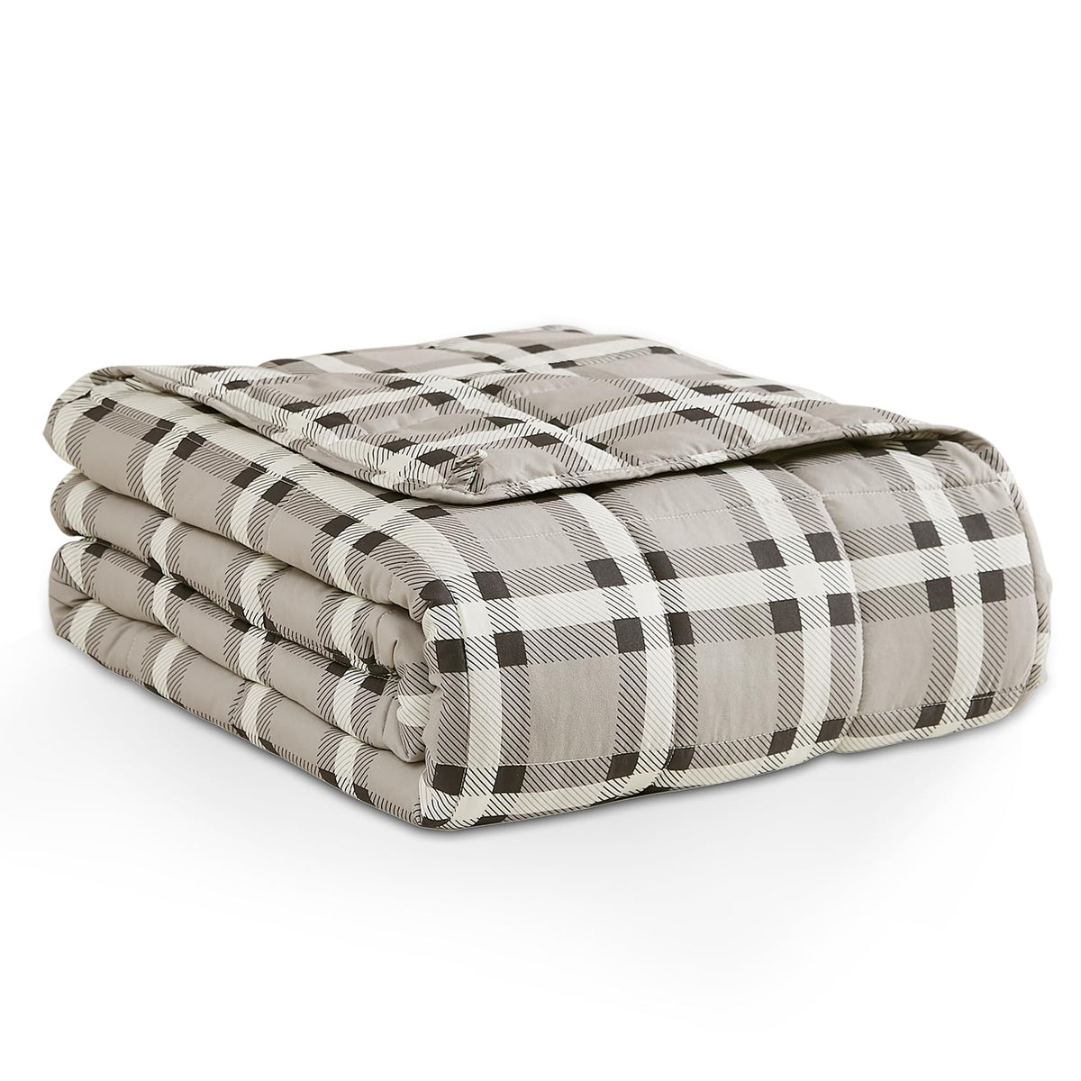 L'AGRATY Weighted Blanket for Adults 15lbs, 48"x72", Dark Grey Twin Full Size Heavy Throw Blanket, Cooling, Breathable, Microfiber with Glass Beads, Big, Washable, All-Season