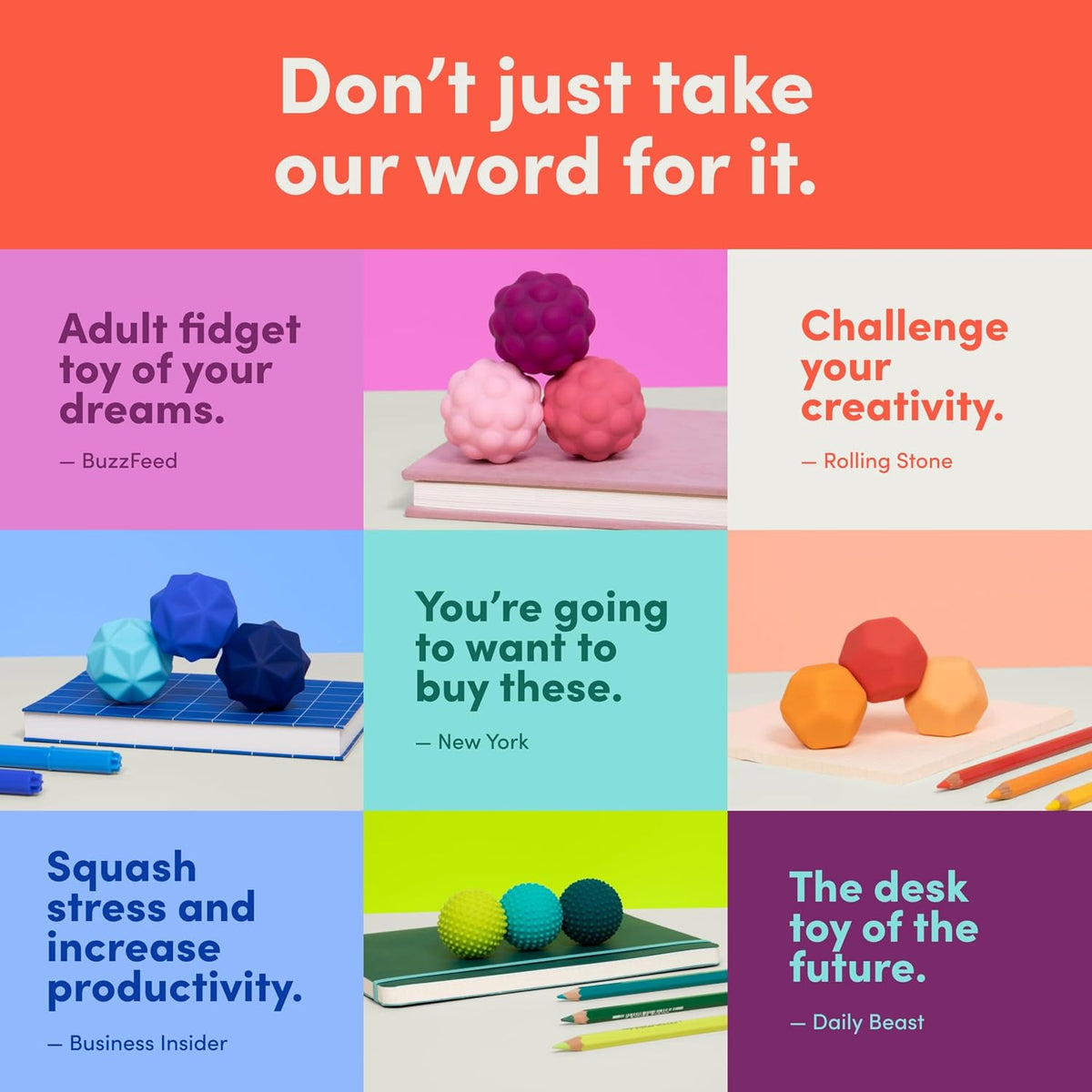Speks Odds Soft Silicone Fidget Magnets | Silent Stress Relief Toys | Textured Magnetic Balls for Adults & Teens 14+ | Orange
