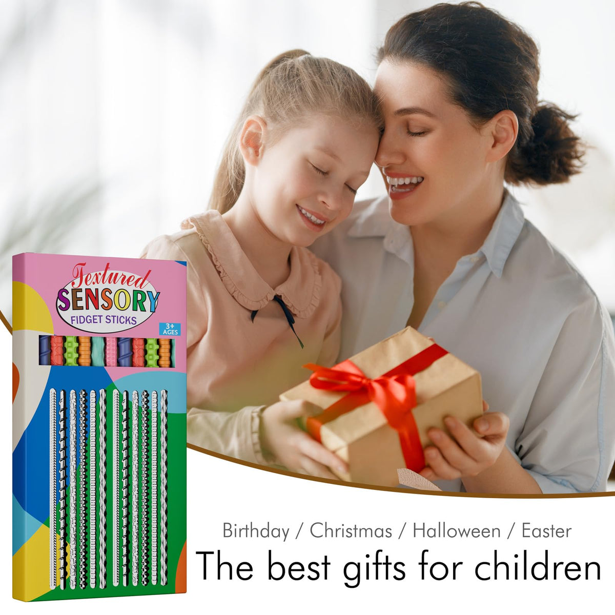 Sensory Fidget Toys for Kids Adults,6PCS Flexible Fidget Sticks for Stress Anxiety Autistic ADHD, Calm Down Travel Airplane Classroom Students Prizes Toys, Stocking Stuffers for Teens Boys Girls