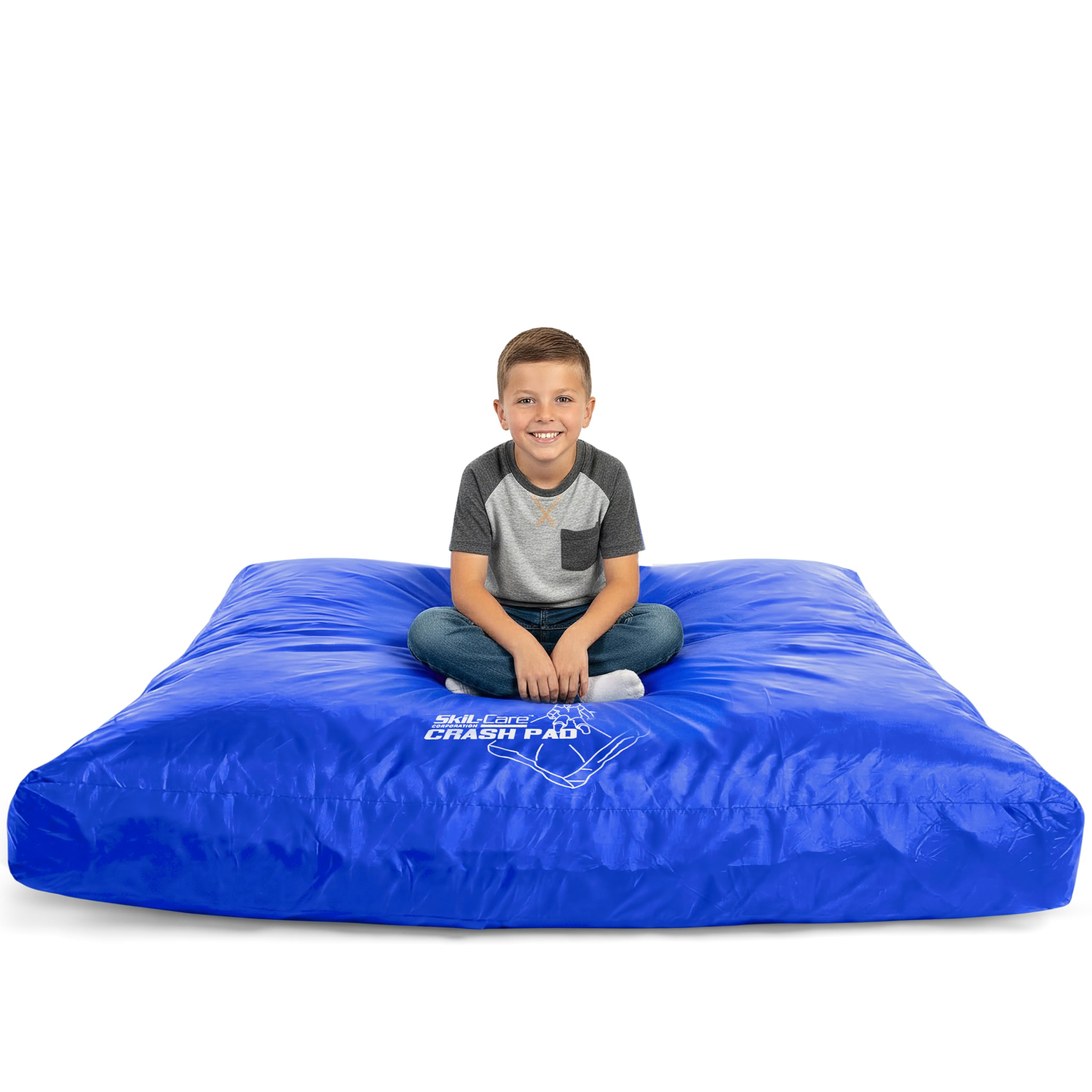 Skil-Care Crash Pad for Kids | Sensory Crash Mat for Active Play | High-Density & Soft Foam Blocks Landing Zone | Kids Jumping Pillow for Indoor & Outdoors Use with Durable Nylon Cover - 5x5 feet