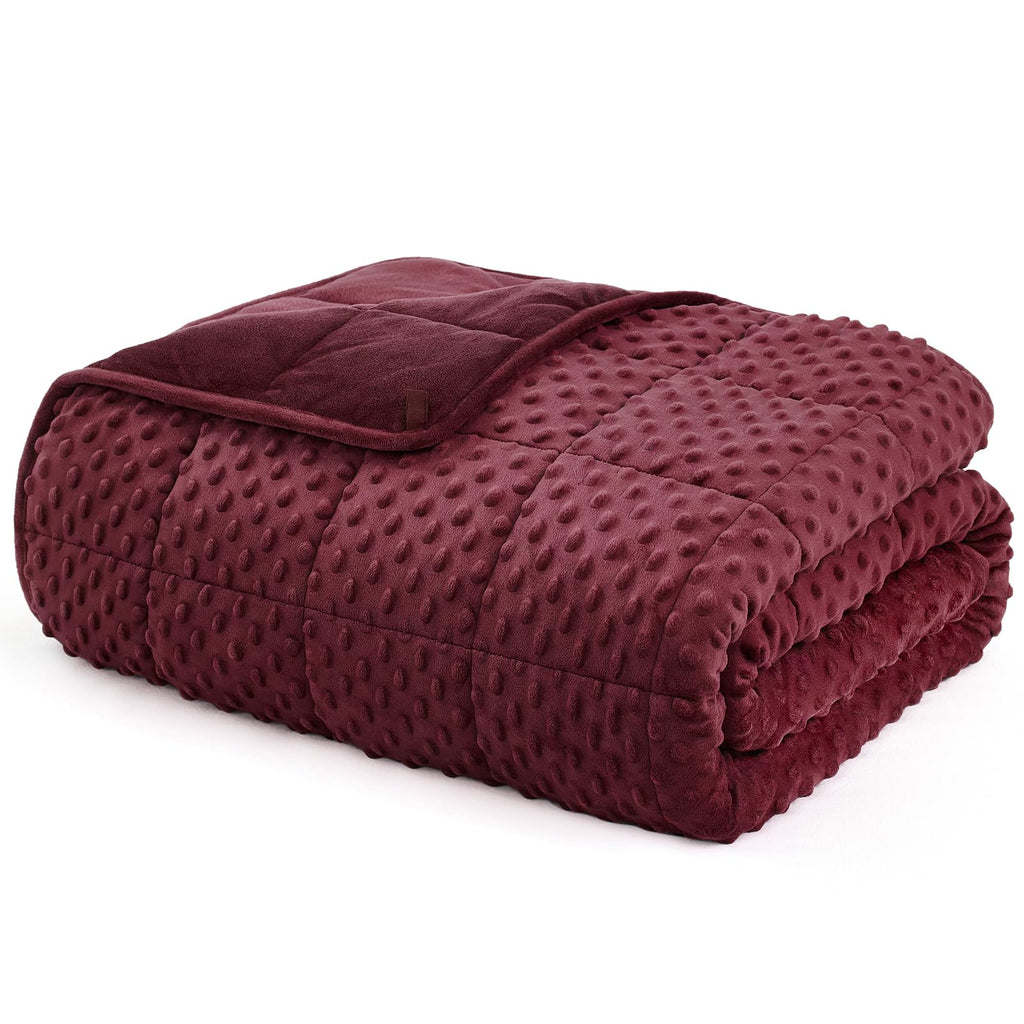 L'AGRATY Weighted Blanket for Adults 15lbs, 48"x72", Dark Grey Twin Full Size Heavy Throw Blanket, Cooling, Breathable, Microfiber with Glass Beads, Big, Washable, All-Season