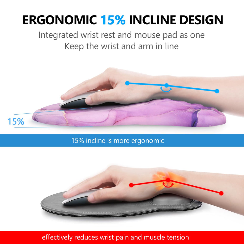 Ergonomic Mouse Pad with Wrist Support and Keyboard Wrist Rest Set | Memory Foam Wrist Cushion, Non-Slip PU Base, Massage Design, Relieves Wrist Pressure for Work, Gaming & Office Use