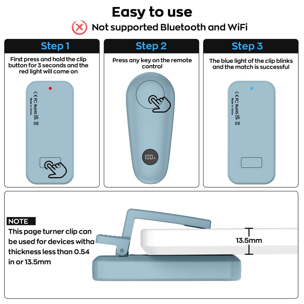 Remote Page Turner for Kindle Paperwhite Scribe Accessories | Page Turner Clicker For iPad Tablets Reading Novels Taking, Phone Camera Video Record Triggers Remote,Green