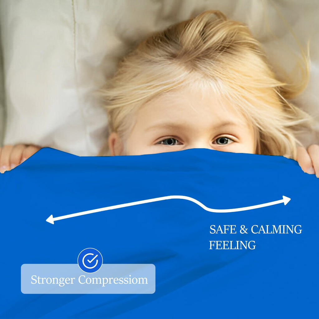 Sensory Bed Sheet for Deep Pressure Therapy – Spandex Bed Sheet – Sensory Compression Blanket for ADHD, Autism – Breathable & Hypoallergenic, Blue, Twin Size