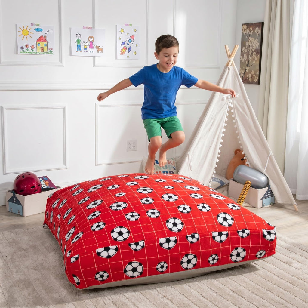 Matini Home Crash Pad - Sensory Pad with Cover Foam Blocks for Kids and Adults, Ideal Gymnastics Equipment to Jump, Play or Relax - Grey White 36" X 36"