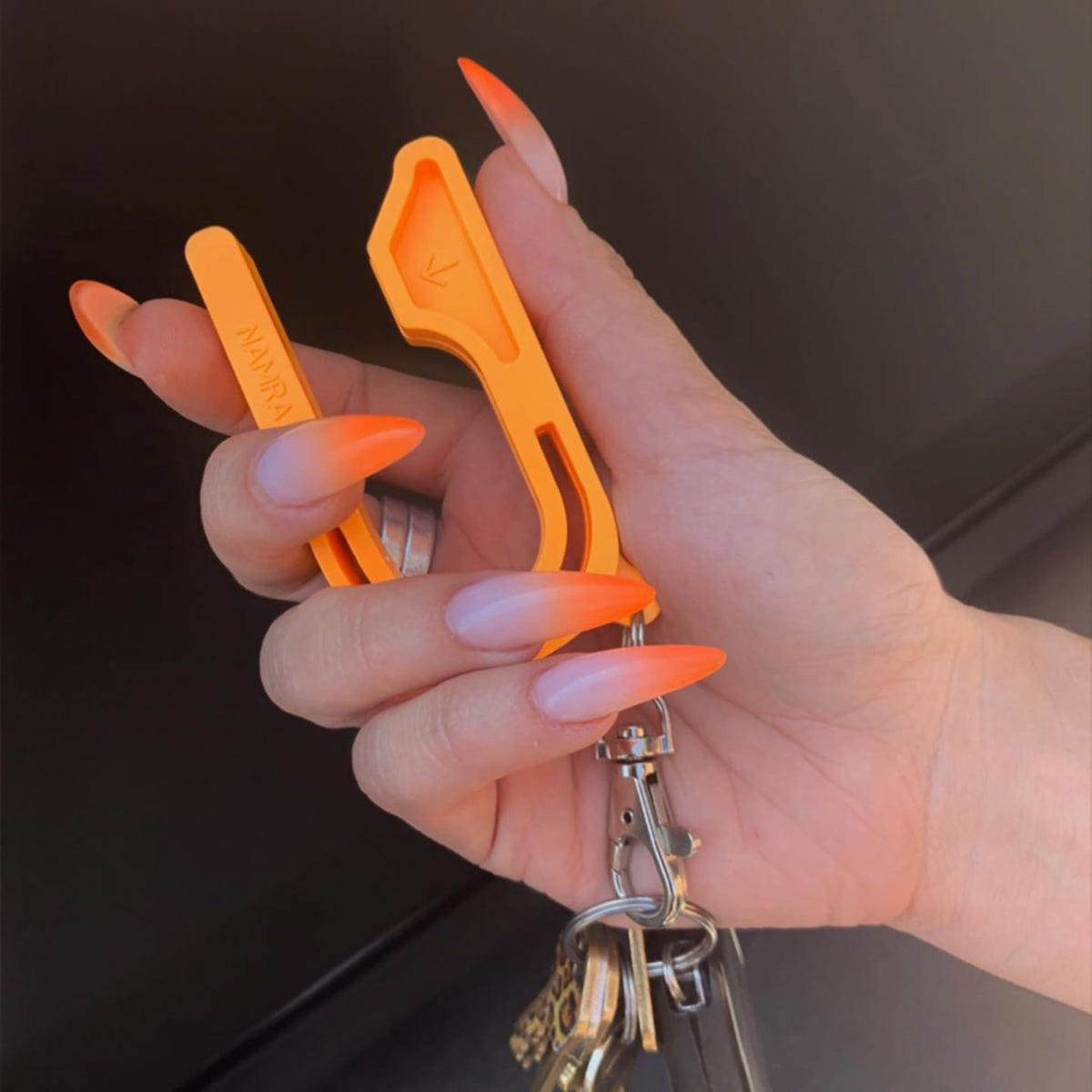 The Car Seat Key - Original Car Seat Key Chain Buckle Release Tool - Easy Unbuckle Opener Aid for Nails, Parents, Grandparents & Older Children by NAMRA Made in USA (Black)
