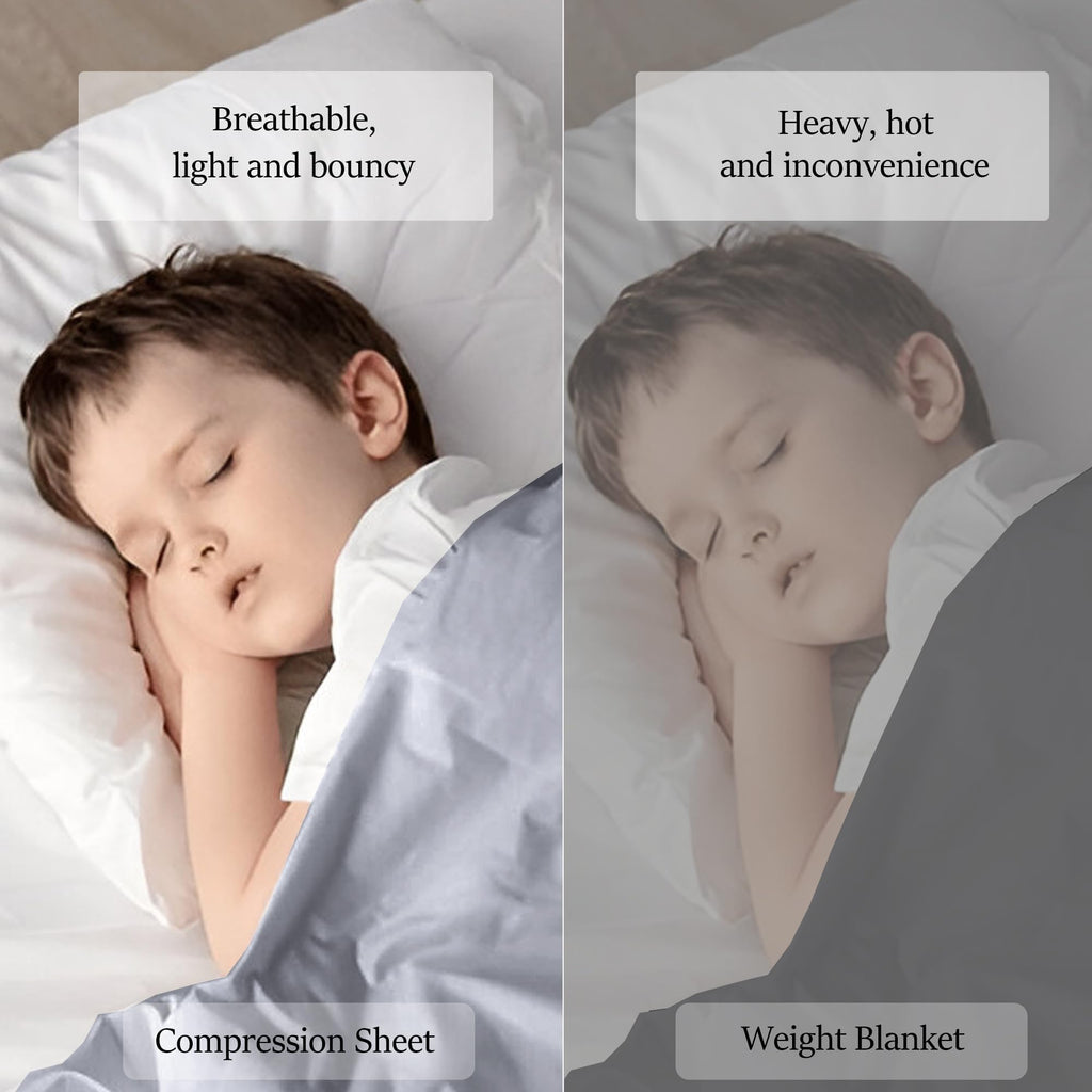 Sensory Bed Sheet for Deep Pressure Therapy – Spandex Bed Sheet – Sensory Compression Blanket for ADHD, Autism – Breathable & Hypoallergenic, Blue, Twin Size