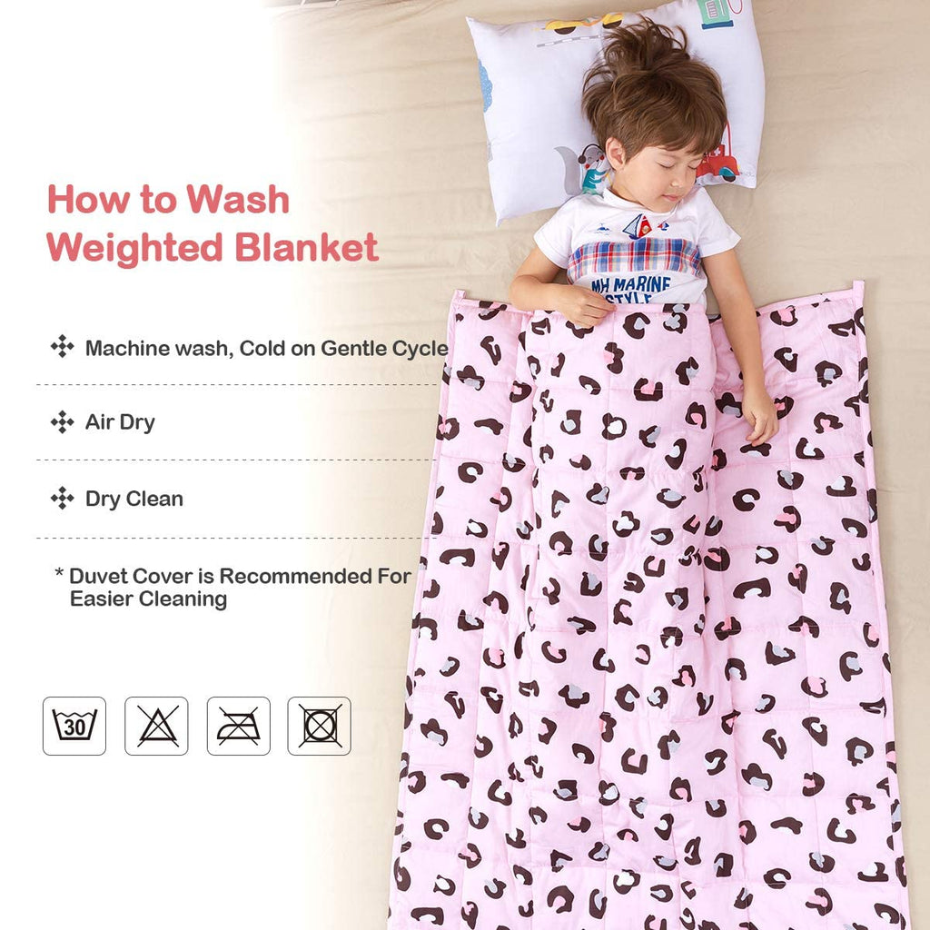 Sivio Weighted Blanket - All-Natural 100% Cotton Weighted Blanket 5 lbs 36 x 48 inches, Washable Breathable Heavy Blanket for Calm Sleeping for Home and School Nap, Blue Dinosaur