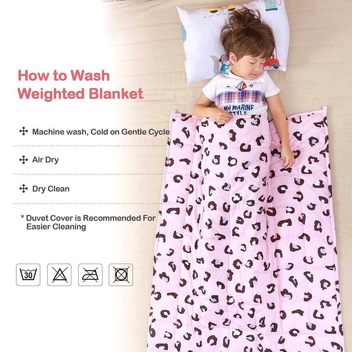 Sivio Weighted Blanket - All-Natural 100% Cotton Weighted Blanket 5 lbs 36 x 48 inches, Washable Breathable Heavy Blanket for Calm Sleeping for Home and School Nap, Blue Dinosaur