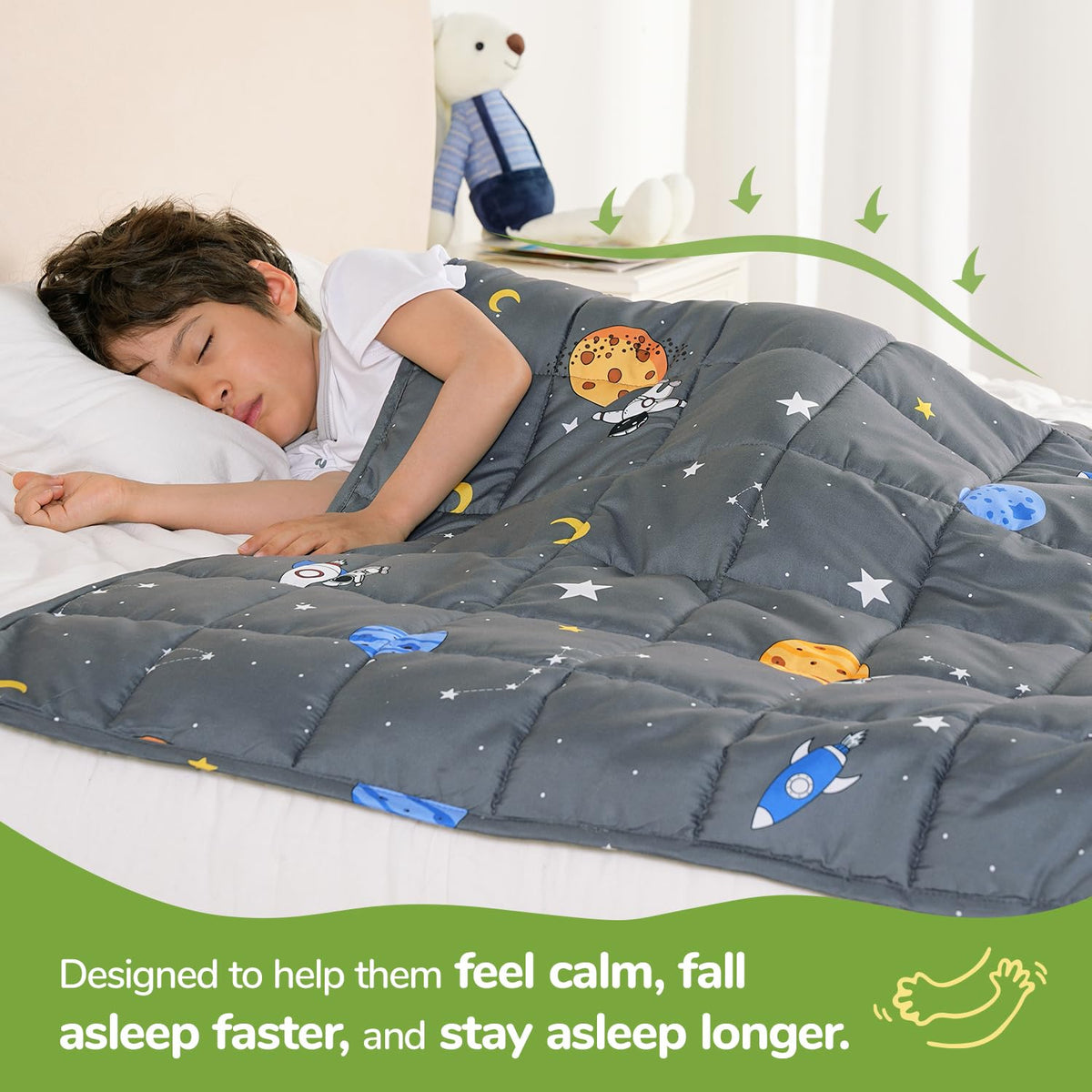 Sivio Weighted Blanket 5lbs, Blue Dinosaur Cooling Weighted Lap Blanket, Breathable Heavy Throw Blankets for Sleeping, Washable, 36"x48"