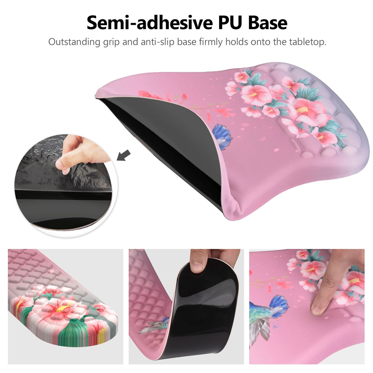 Ergonomic Mouse Pad with Wrist Support and Keyboard Wrist Rest Set | Memory Foam Wrist Cushion, Non-Slip PU Base, Massage Design, Relieves Wrist Pressure for Work, Gaming & Office Use