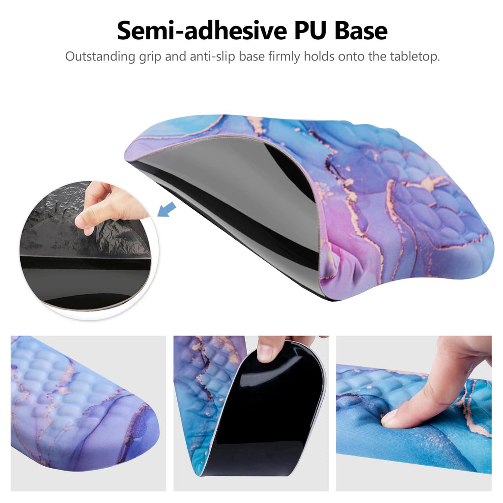 Ergonomic Mouse Pad with Wrist Support and Keyboard Wrist Rest Set | Memory Foam Wrist Cushion, Non-Slip PU Base, Massage Design, Relieves Wrist Pressure for Work, Gaming & Office Use