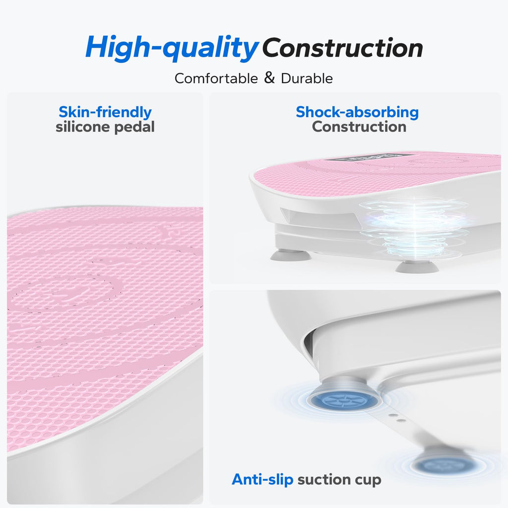 MERACH Vibration Plate Exercise Machine, Whole Body Workout Equipment for Women, Bluetooth and Silicone Pedal, Vibration Plate with Auto Mode, Vibrate Fitness Platform for Home