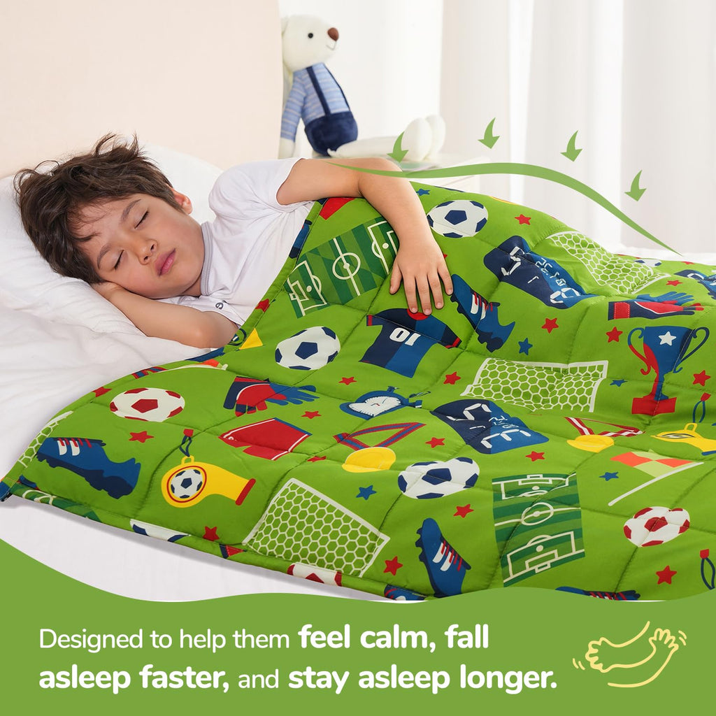Sivio Weighted Blanket 5lbs, Blue Dinosaur Cooling Weighted Lap Blanket, Breathable Heavy Throw Blankets for Sleeping, Washable, 36"x48"