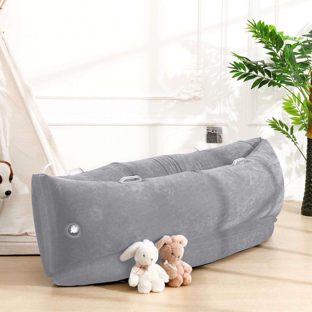 Namalu Extra Large 80/60inch Comfy Peapod Sensory Chair for Kids Gift for Reading Corner Inflatable Classroom Furniture Sensory Toys for Kids Children with Autism(Gray,80 Inch)
