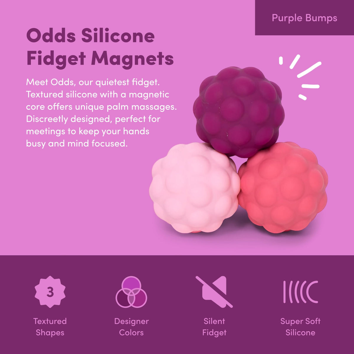 Speks Odds Soft Silicone Fidget Magnets | Silent Stress Relief Toys | Textured Magnetic Balls for Adults & Teens 14+ | Orange