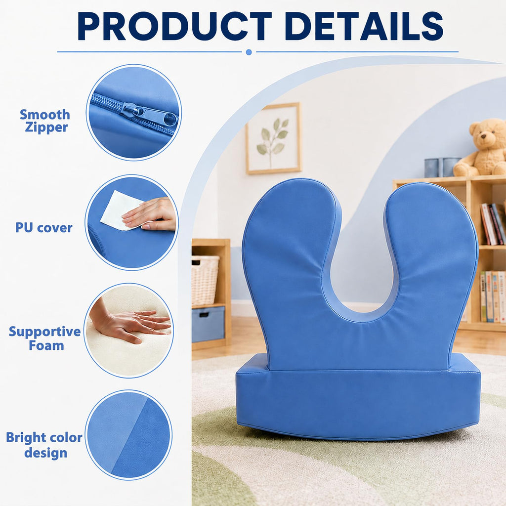Sensory Chair for Kids, Squeeze & Rock, PU, Emotional Regulation & Focus | Calming Compression Rocker for Autism ADHD, Supportive High-Density Foam, Fit for Reading Corner, Playroom, Therapy Room