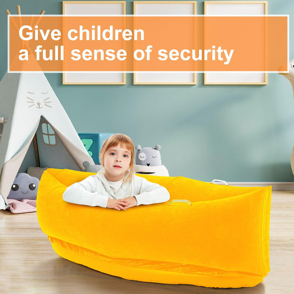 Namalu Extra Large 80/60inch Comfy Peapod Sensory Chair for Kids Gift for Reading Corner Inflatable Classroom Furniture Sensory Toys for Kids Children with Autism(Gray,80 Inch)