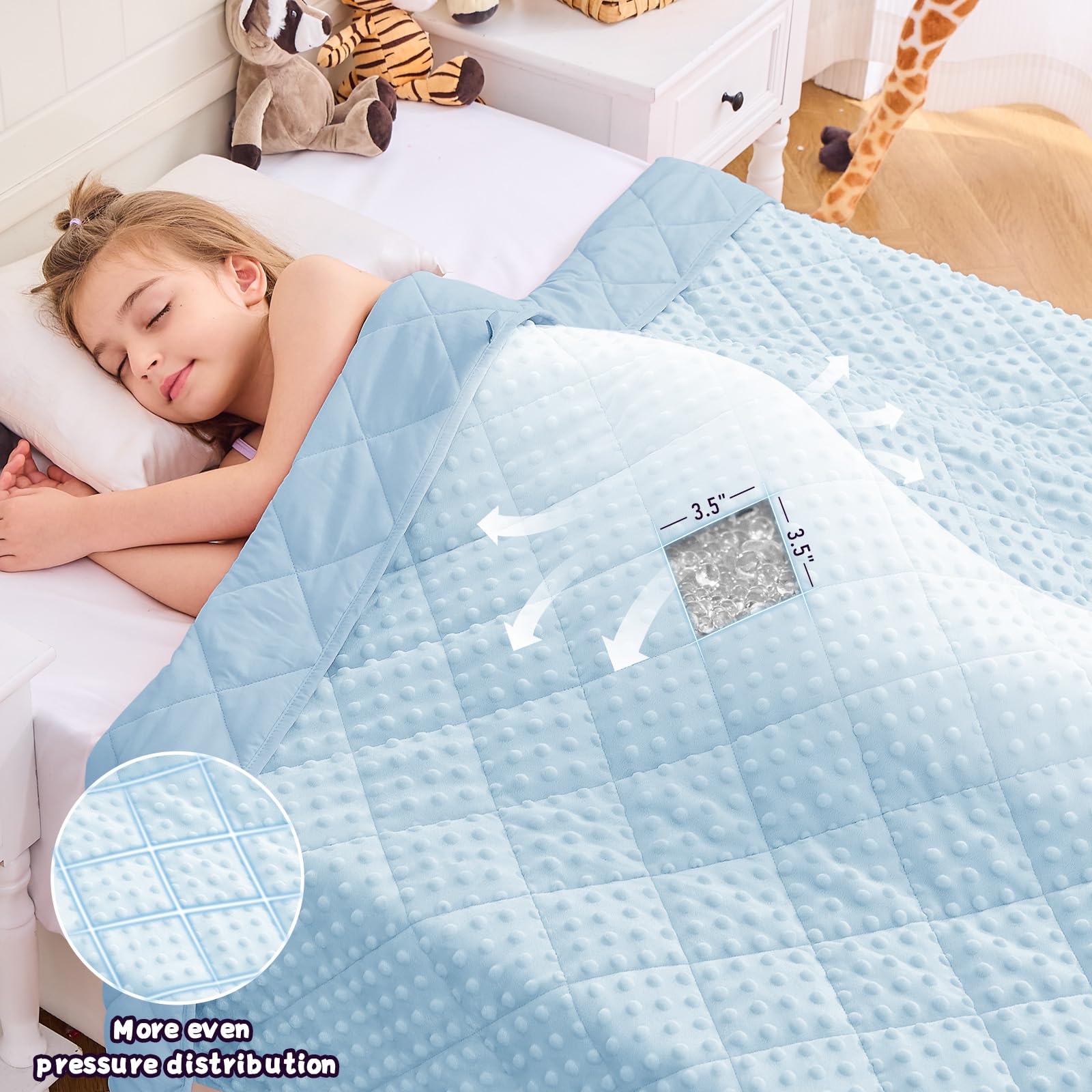 yescool Weighted Blanket Kids 5 Pounds, Minky Kids Blanket Gifts for Boys Girls, Small Weighted Throw Blankets Washable Heavy Blankets, Winter Weighted Comforter for 5 6 7 8 9 Year Old, 36 * 48in