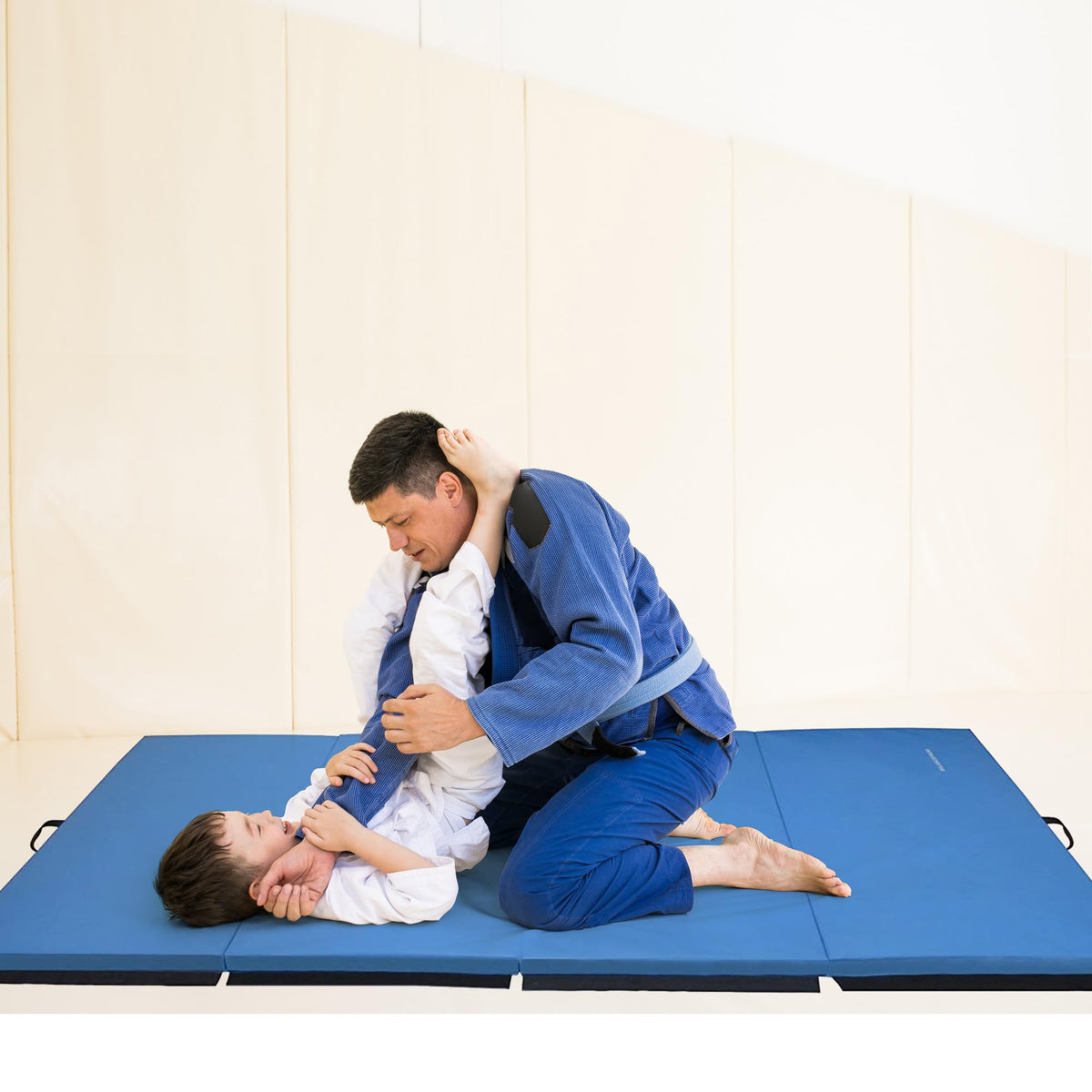 BalanceFrom 10x4 Feet 4-Panel Folding Gymnastics Mat – 2-Inch Thick Pad with Vinyl Surface and Carrying Handles for Tumbling, Yoga, Pilates, Home Workouts, and Martial Arts