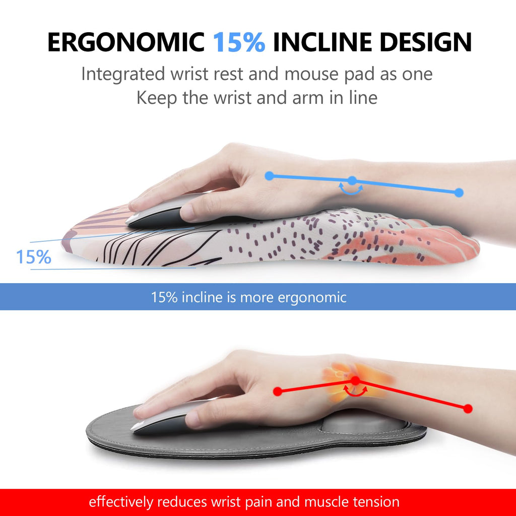 Ergonomic Mouse Pad with Wrist Support and Keyboard Wrist Rest Set | Memory Foam Wrist Cushion, Non-Slip PU Base, Massage Design, Relieves Wrist Pressure for Work, Gaming & Office Use